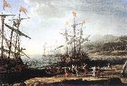 Claude Lorrain Marine with the Trojans Burning their Boats dfg oil painting on canvas